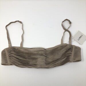 NWT La Perla Tulle Nervures Bandeau Bra Size 38 US Silk Blend Taupe
